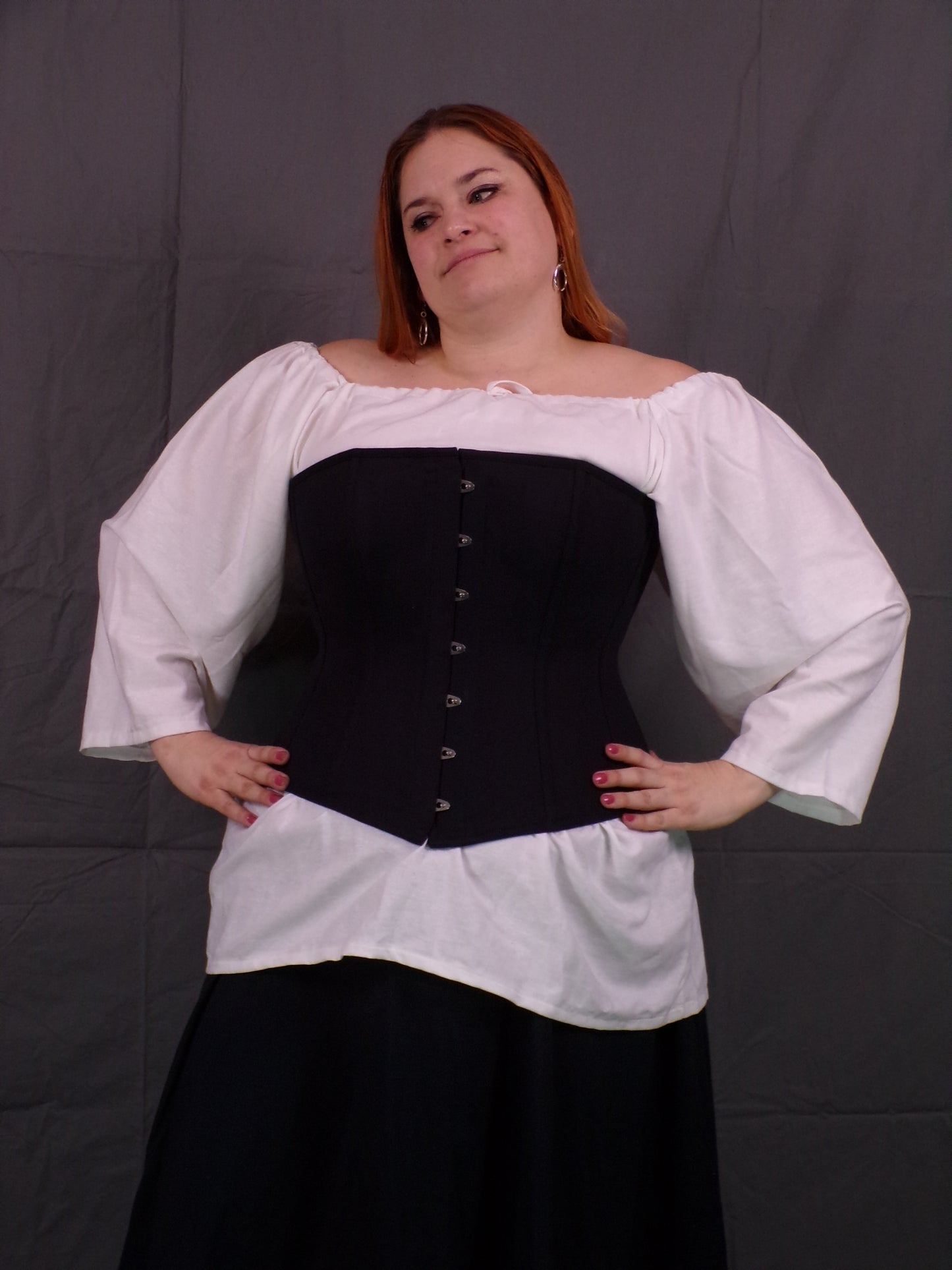 Edwardian Corset- Black Solid