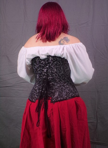 Edwardian Corset- Silver Brocade