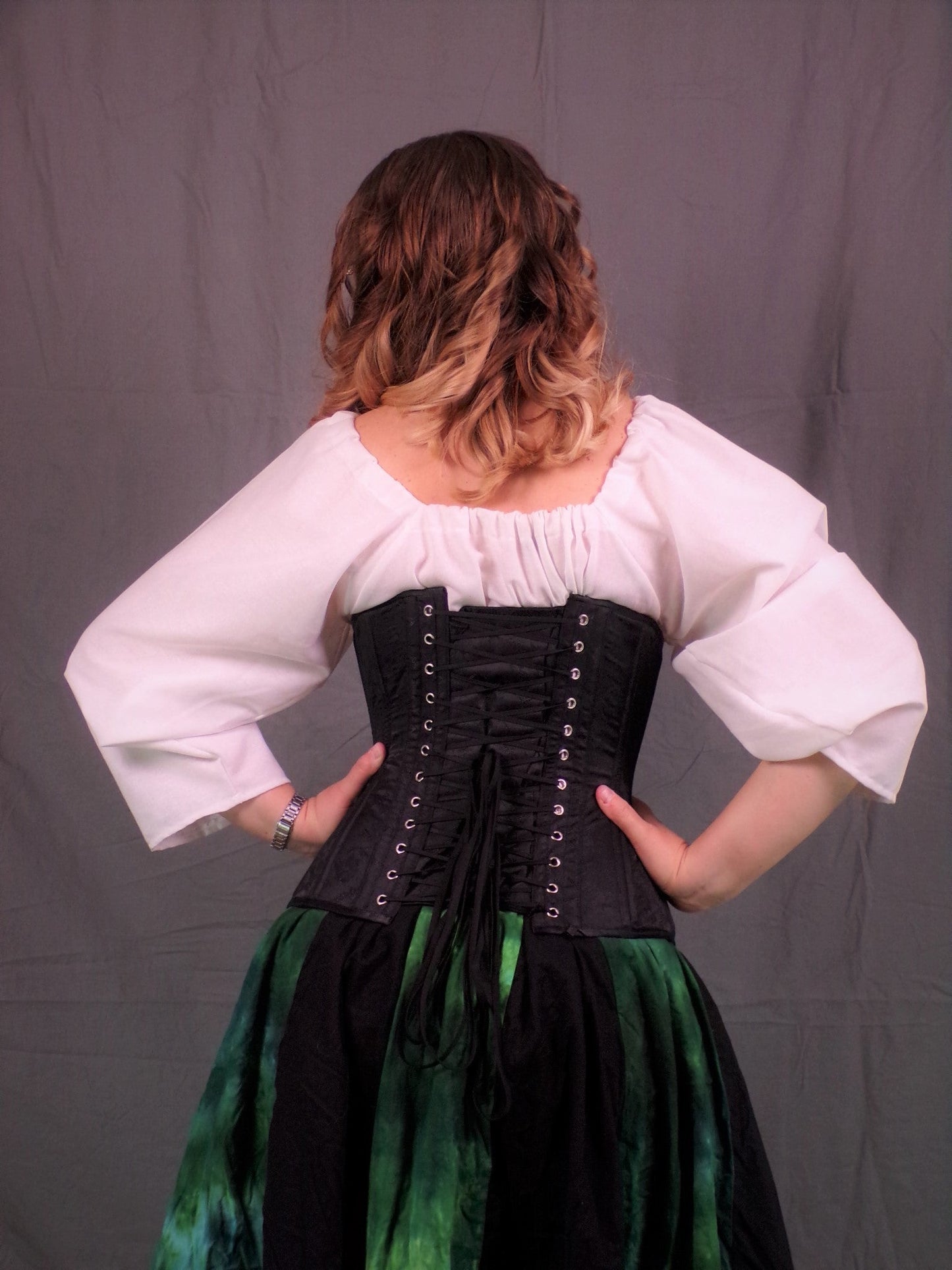 Underbust Corset- Black Brocade