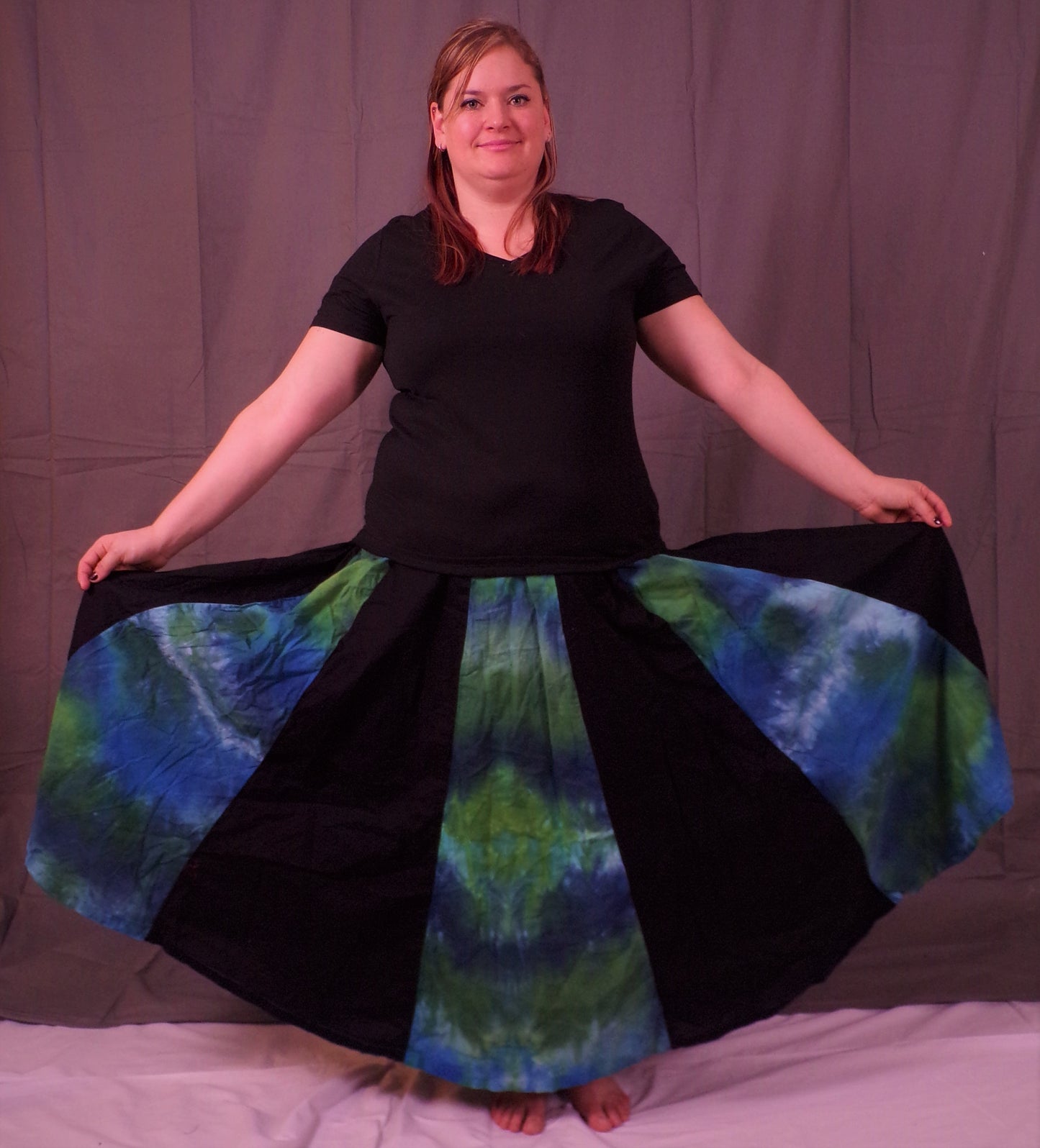 Long Skirt Linen- Black Azurite