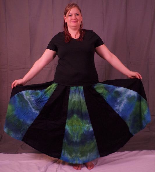 Long Skirt Linen- Black Azurite