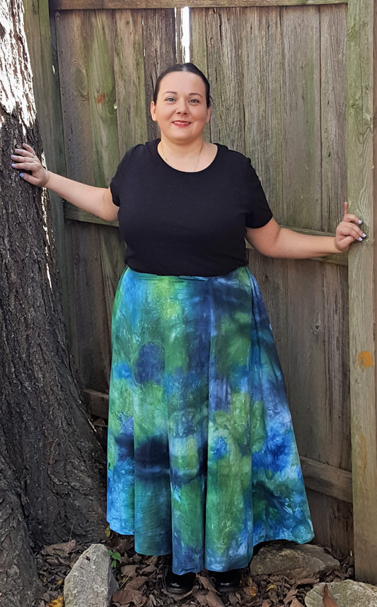 Long Skirt Linen- Frozen Azurite