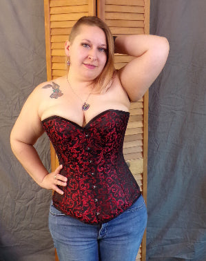 Sweetheart Corsets- Red Brocade