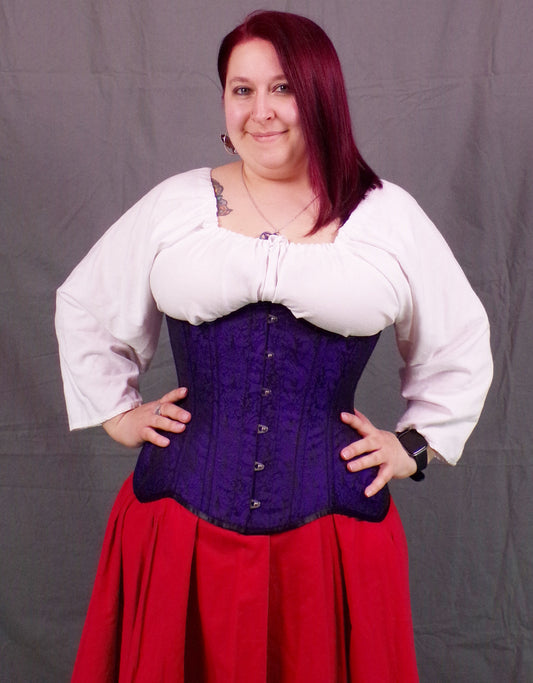 Underbust Corsets- Purple Brocade