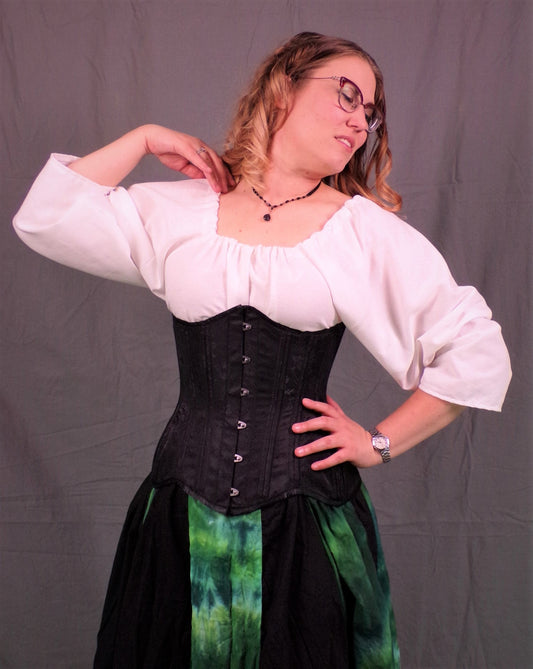 Underbust Corsets- Black Brocade